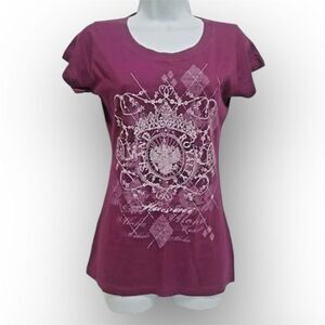 Sun Girl Magenta & Silver Bedazzled Y2K T-Shirt 100% Cotton Women’s Medium